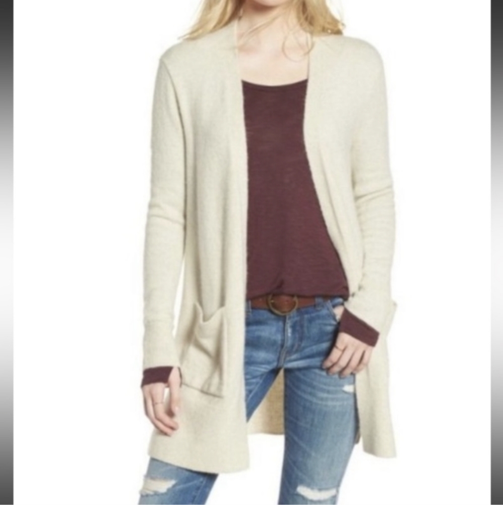 MADEWELL Kent Wool Alpaca Blend Open Cardigan Sweater Small